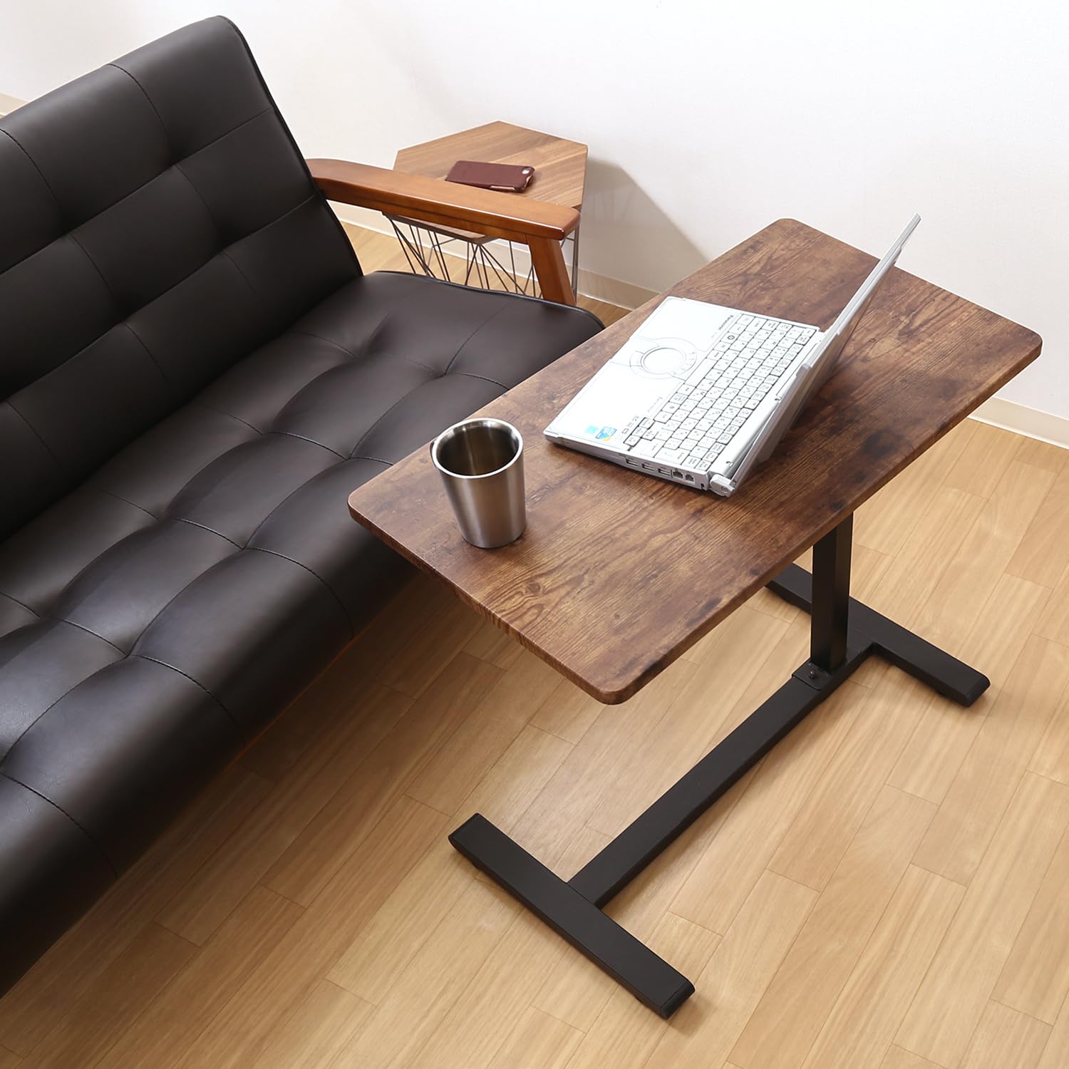 Amazon｜不二貿易 昇降式テーブル サイドテーブル 幅70×奥行40