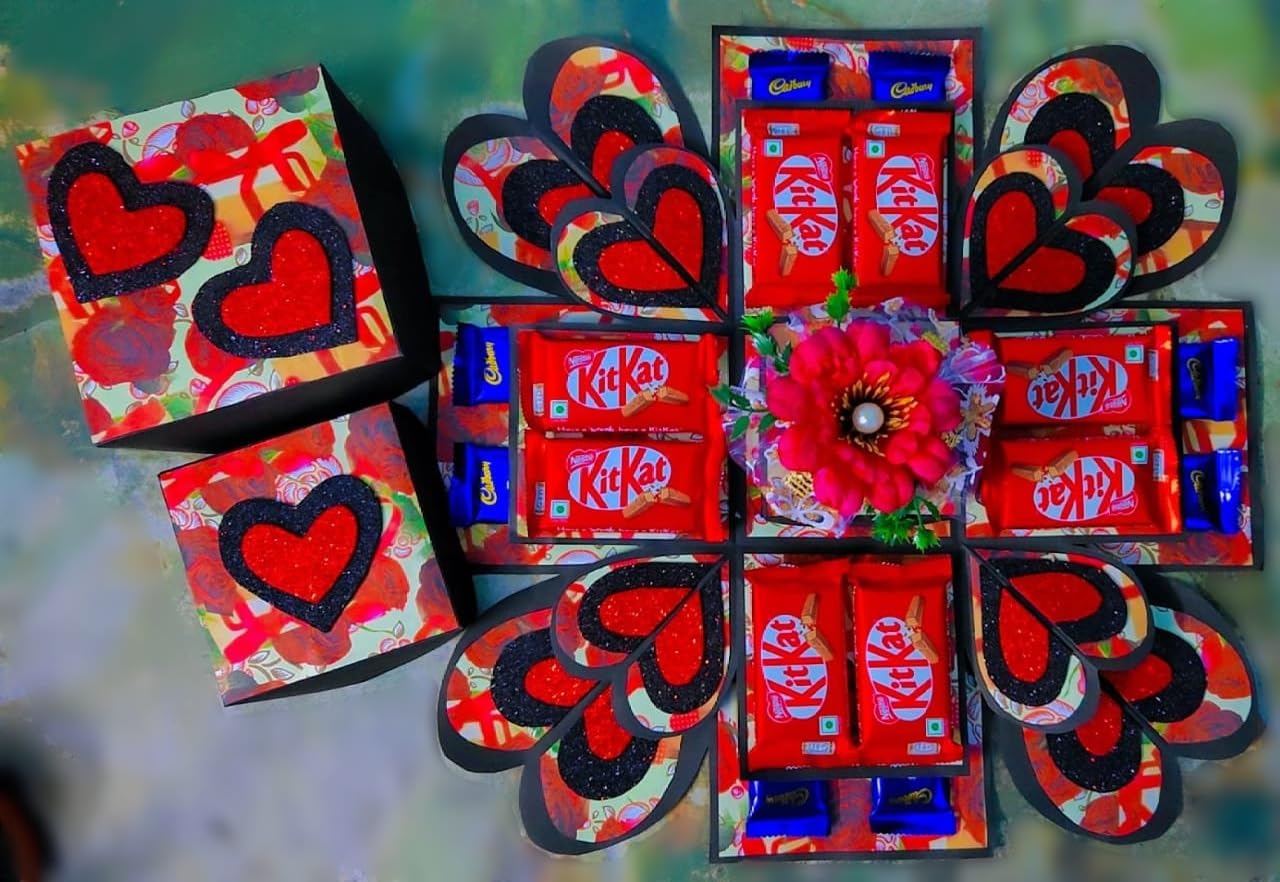Cakeology N More Two Layered Square Shaped Special Explosion Box For Birthday Anniversary Valentine Occasion And Wedding Gift With Delicious Chocolates, 1 Piece (B0CVSF6VZP) Amazon Price History, Amazon Price Tracker