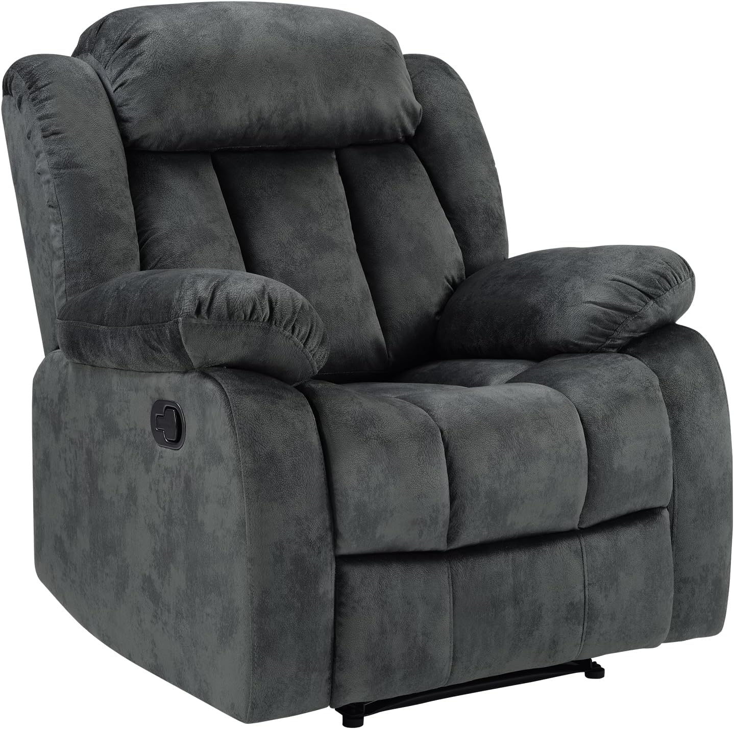 EBELLO Manual Recliner Chair, Classic and Fabric Recliner Sofa with Overstuffed Arms and Back for Living Room, Bedroom, Grey