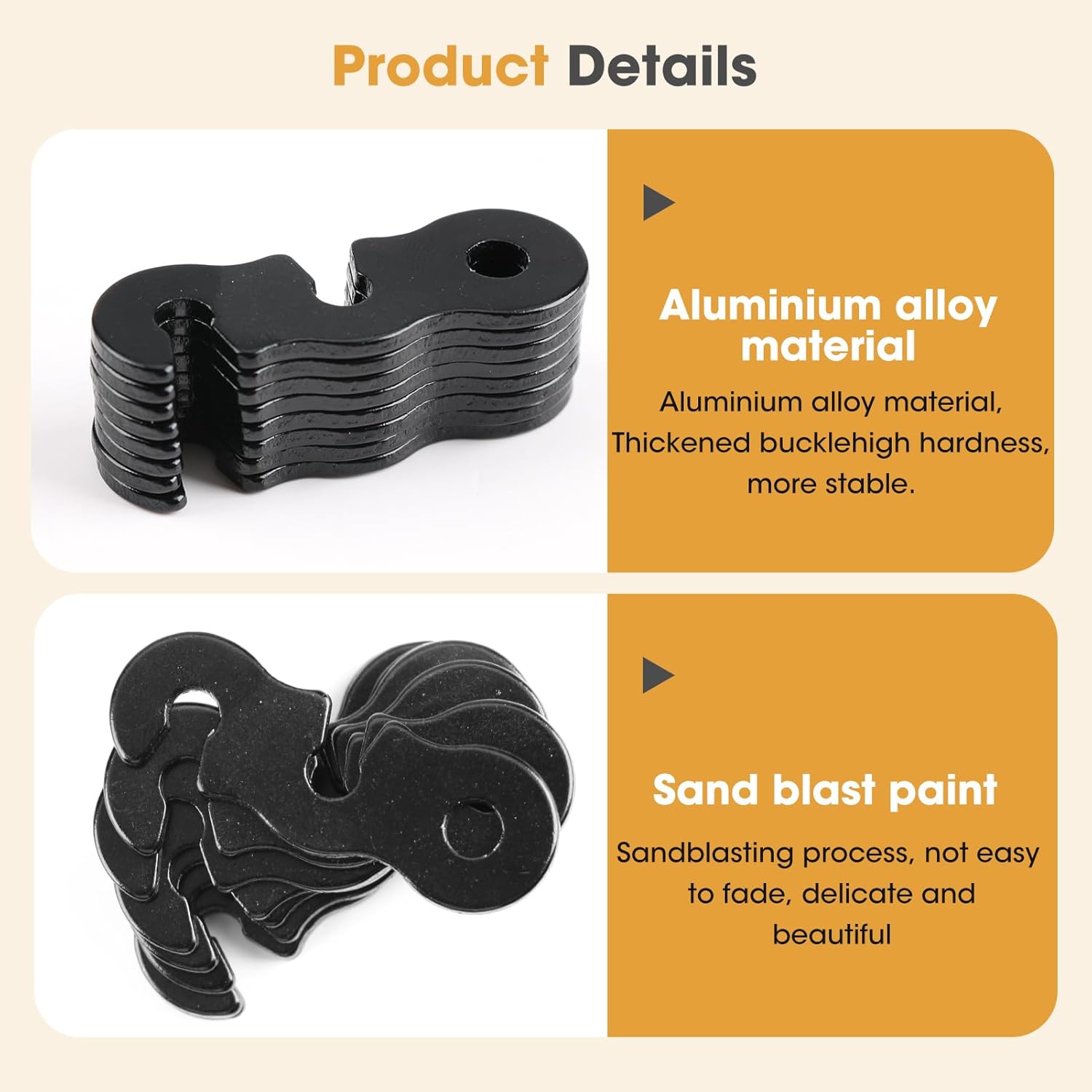 20 Pcs Tent Guide Lines Tensioners S-Shaped Aluminum Alloy Wind Rope Buckle Camping Cord Adjusters Portable For Hiking Backpacking Picnic Shelter Shade Canopy Outdoor Black 4 71PjXBzvlSL. AC SL1500