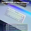 Aula F75 Mechanical RGB TKL GrayWood V4 Switch Wireless Macro Hot Swap Turkish Q Keyboard Ice Blue