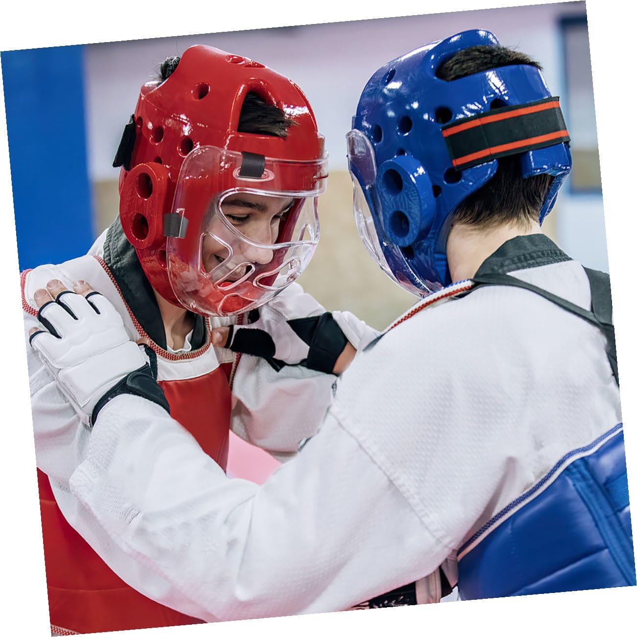 BESPORTBLE Maschera Protettiva per Viso da Taekwondo 2 Pezzi Plastica Temperata, Leggera e Affidabile, per Allenamento e Sparring