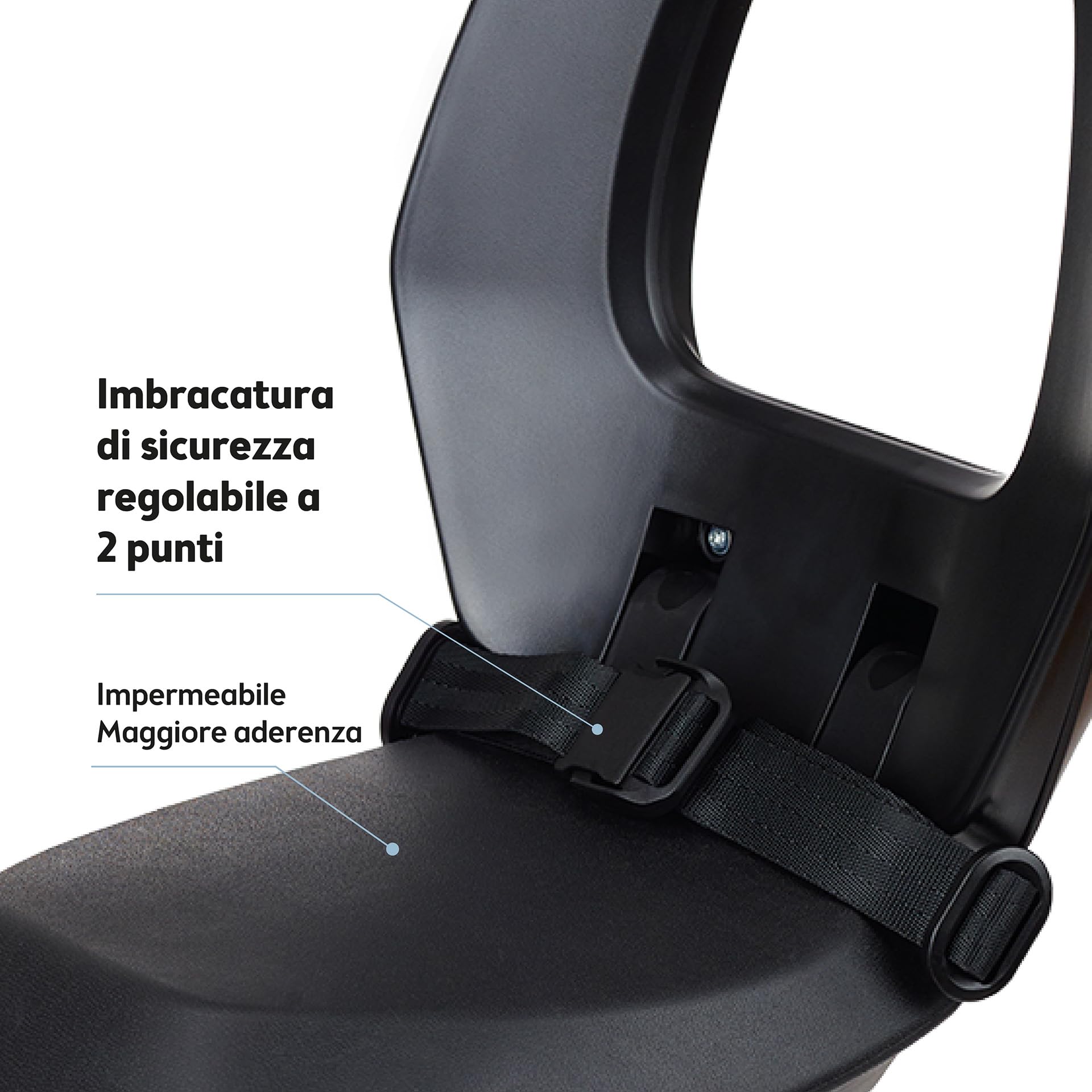 BOBIKE 8011900001 - Seggiolino Posteriore Bici con Portapacchi MIK-HD One Junior,per Bambini dai 6 Anni fino a 27 kg, Sicuro, Ergonomico, Pieghevole e Facile da Montare senza Attrezzi, Nero