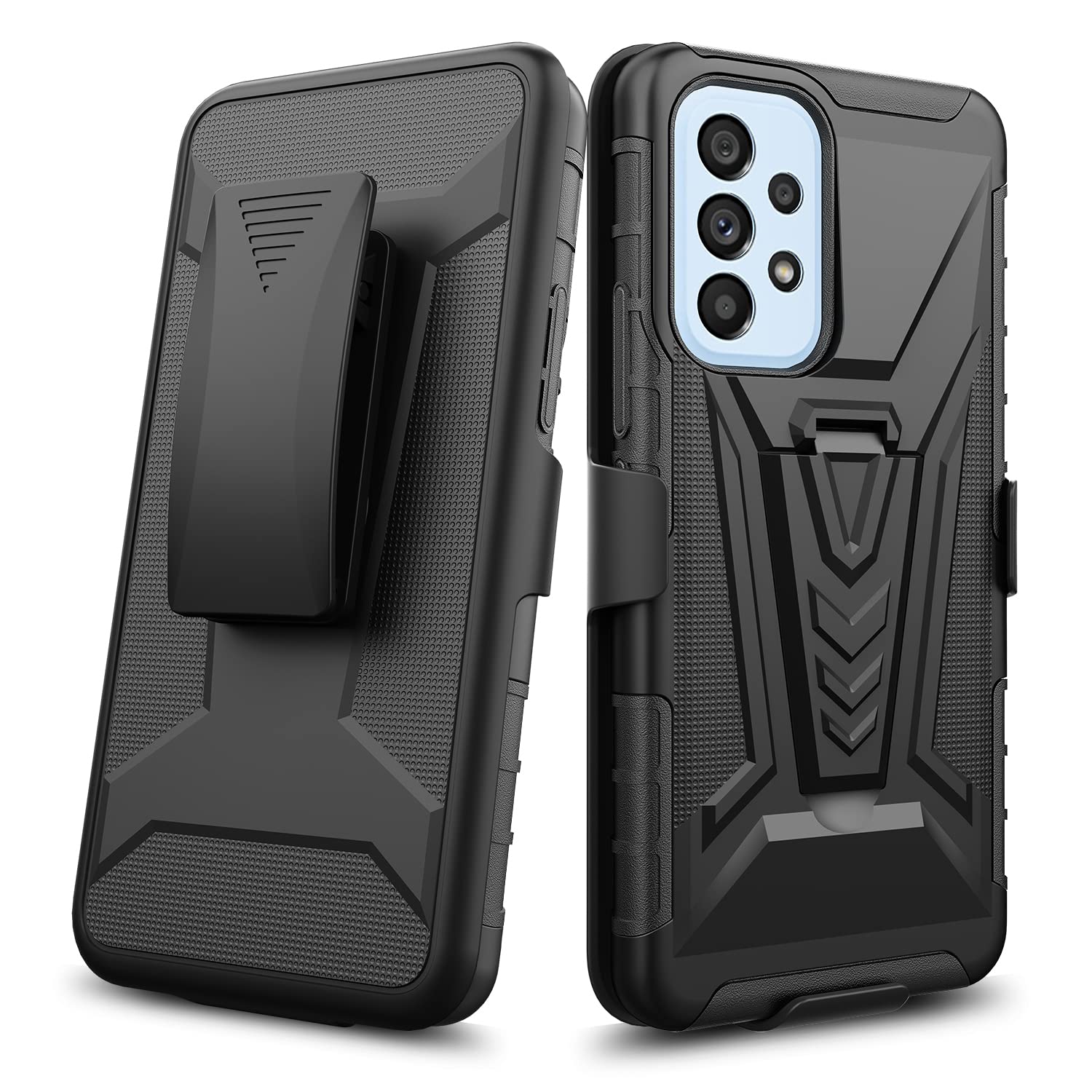 Thousand Gear Handyhüllen & Cover, Schutzhülle für Samsung Galaxy A23 4G / Galaxy A23 5G 16,8 cm , stoßfest, strapazierfähig, aus hartem PC, mit integriertem Ständer, Schwarz Elektronik & Foto