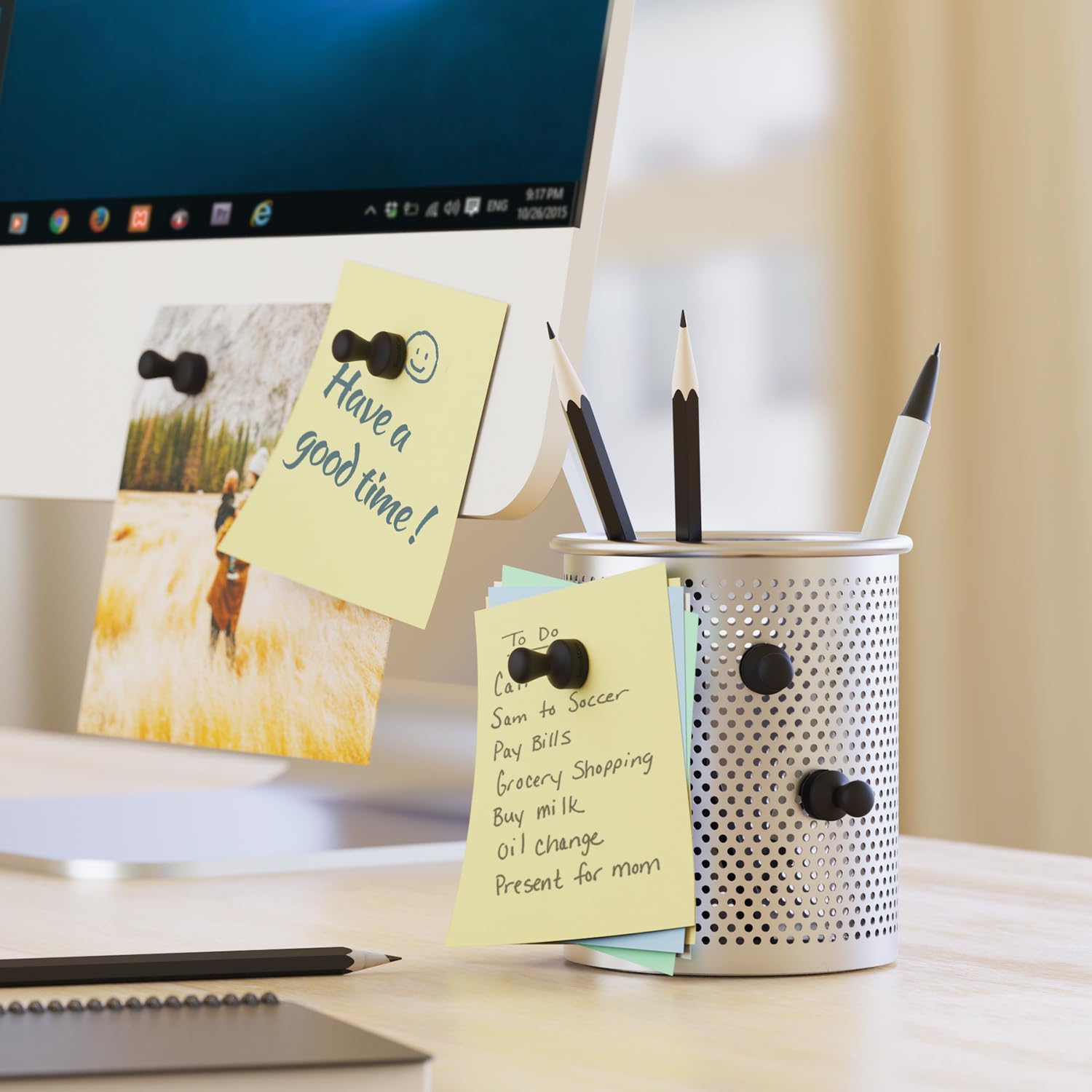 SMART&COOL 20 Pack Silicone Anti Scratch Fridge Magnets, Black