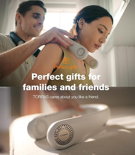 Miniatura 8 de TORRAS COOLiFY Ventilador de cuello mejorado de aire acondicionado, flujo de aire superior e inferior, ventilador portátil de luz de 5000 Mah