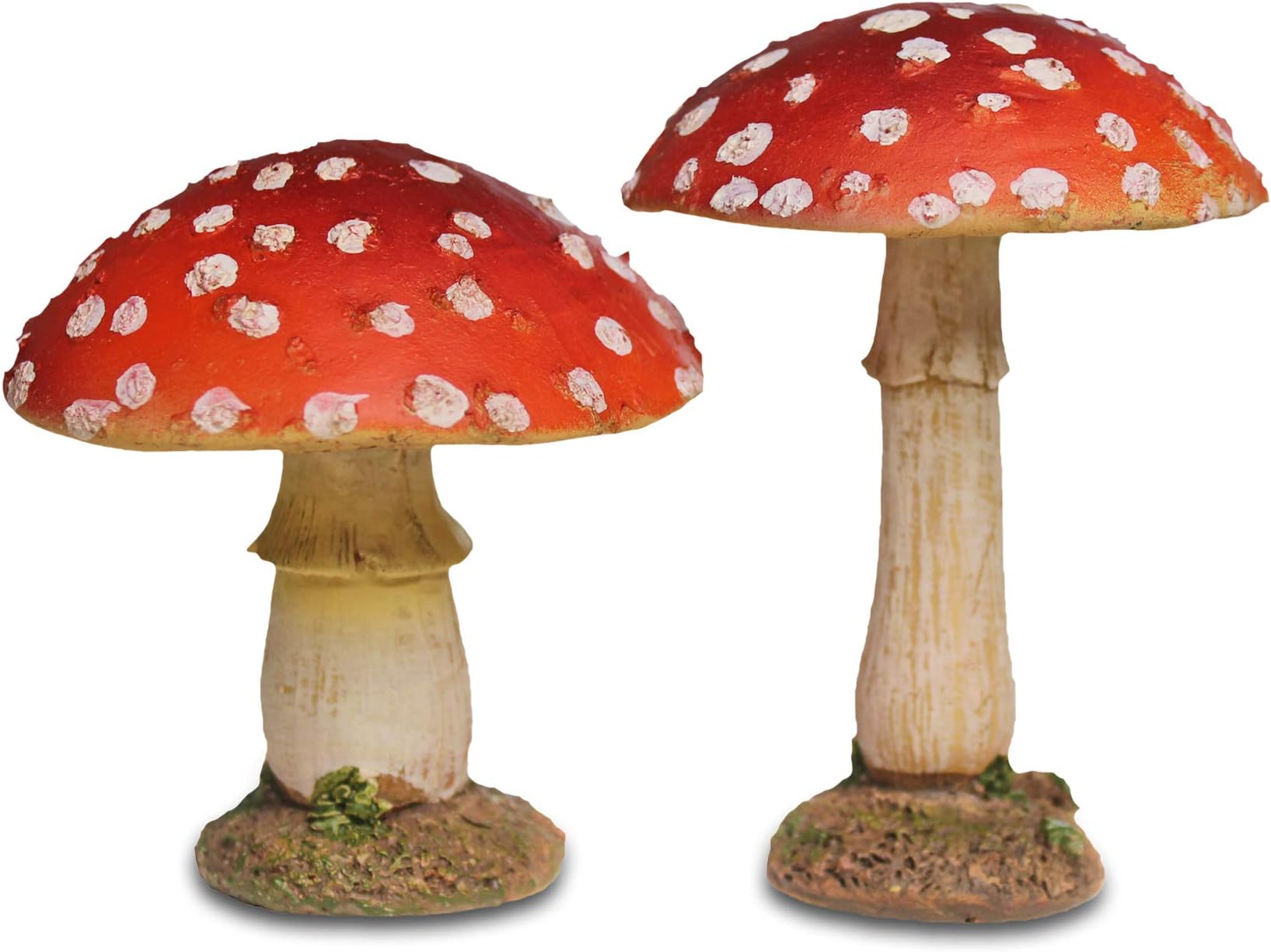Pair of Red Resin Mushroom Toadstool Garden Ornaments Amazon.co.uk