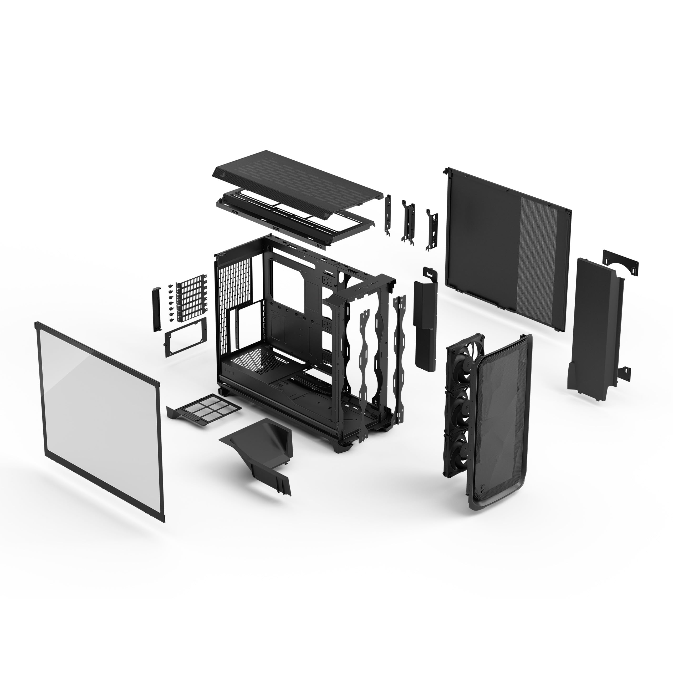 Fractal Design Meshify 3 XL Nero Vetro Temperato Tozzo - Case Gaming con Alta Ventilazione, Pannello Frontale a Rete, Ventole LCP, Compatibile con Radiatori Grandi