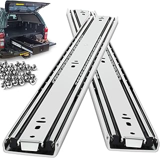 Heavy Duty Drawer Slides Full Extension Side Mount 14 16 18 20 22 24 26 28 30 32 34 36 40 Inch 150 Lbs Metal Dresser Cabine Rails Tracks Glides Runner 1 Pair (Without Lock, 12 Inch)