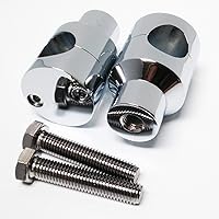 Vista 2 de SMT-Shorty Spike - Elevador de manillar redondo de 1 pulgada compatible con Harley Kawasaki Suzuki Yamaha Honda Chrome [B00V2ZK5OS]