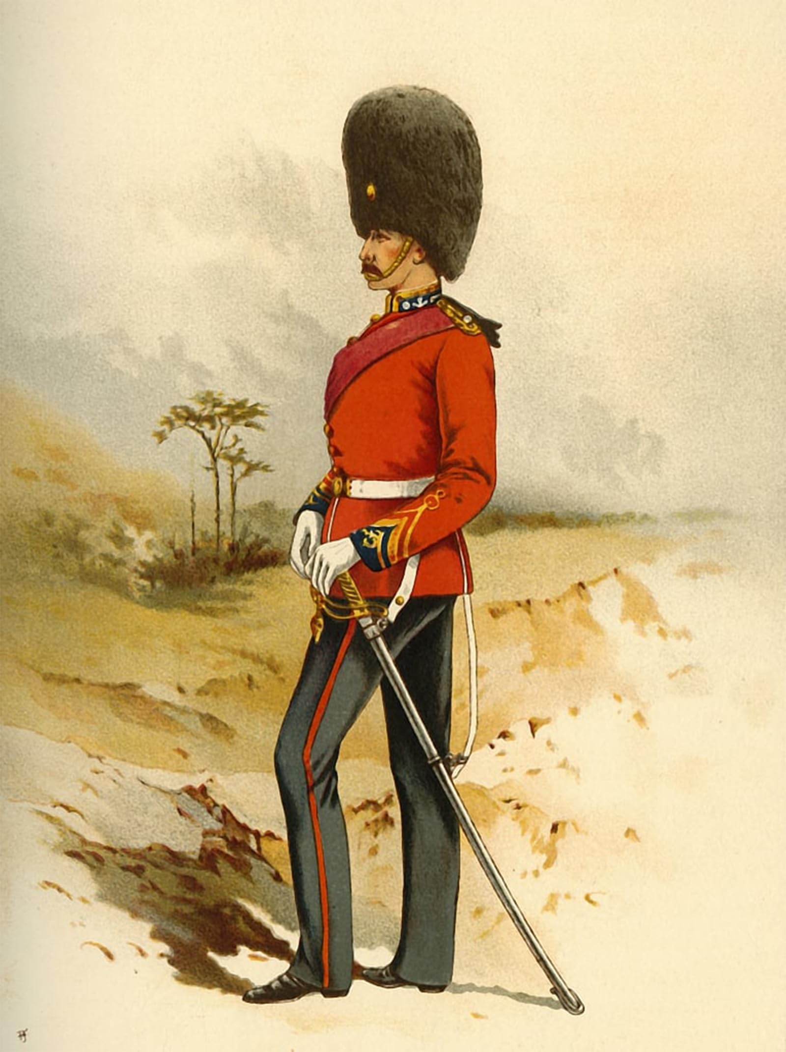 SERENDIPITP Aesthetic Poster Photo Wall Print Retro Picture the Rd Royal Welsh Fusiliers by Godfrey Giles Modern Wall Artwork for Home Decor 60x90cm