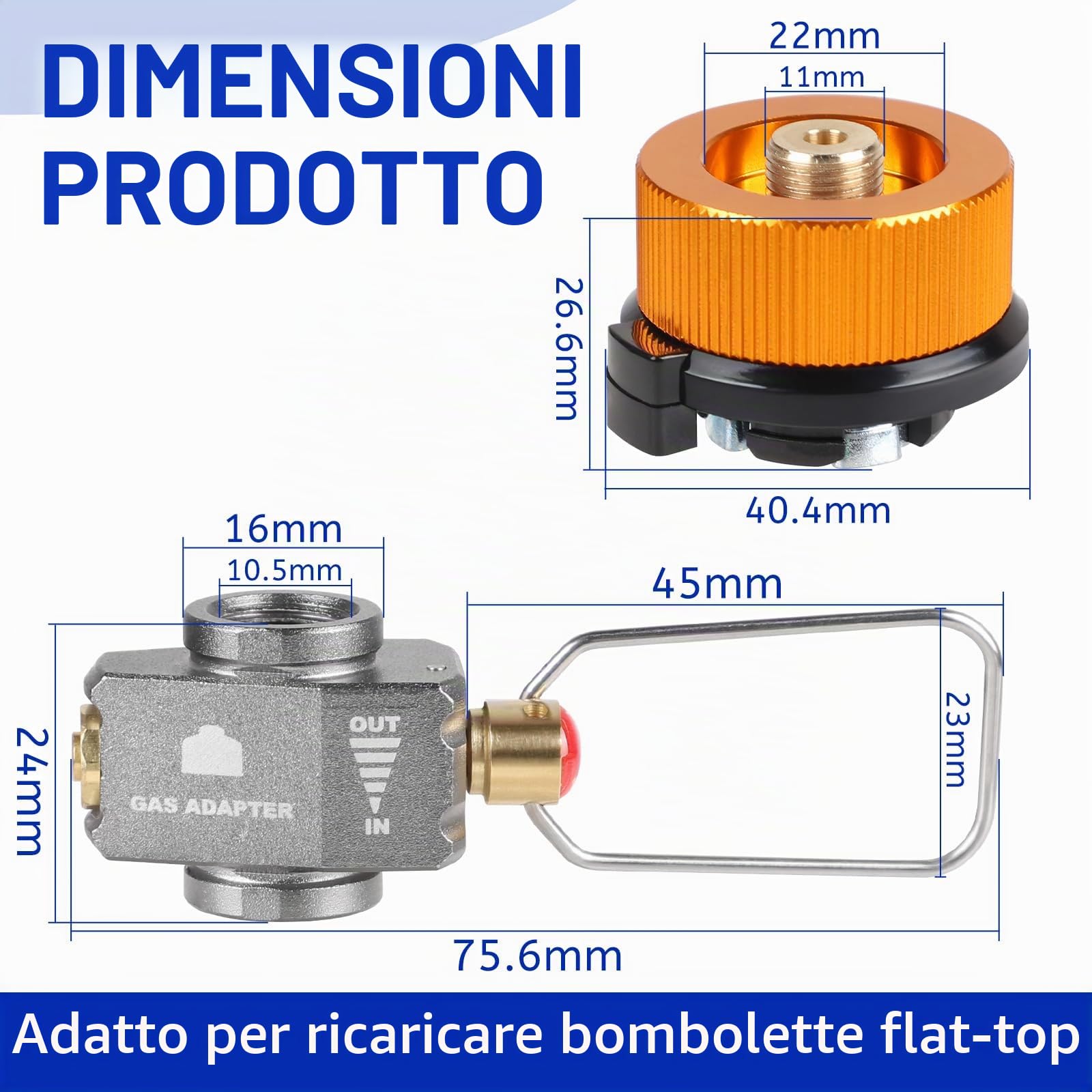 LALAGO Adattatore di Ricarica per Cartucce di Gas 715 + 702, Adattatore Bombola Gas Campeggio per Cartuccia, Adattatore per Ricarica Bombole Gas, Dispositivo di Trasferimento Carburante
