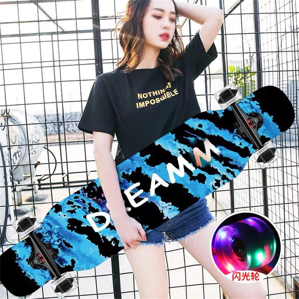 Cheap Skateboards Skateboard Sports Outdoor Skates Skateboards 42" Longboard Dancing Standard Double Kick Skateboard Kids Adult Beginner Teens Board