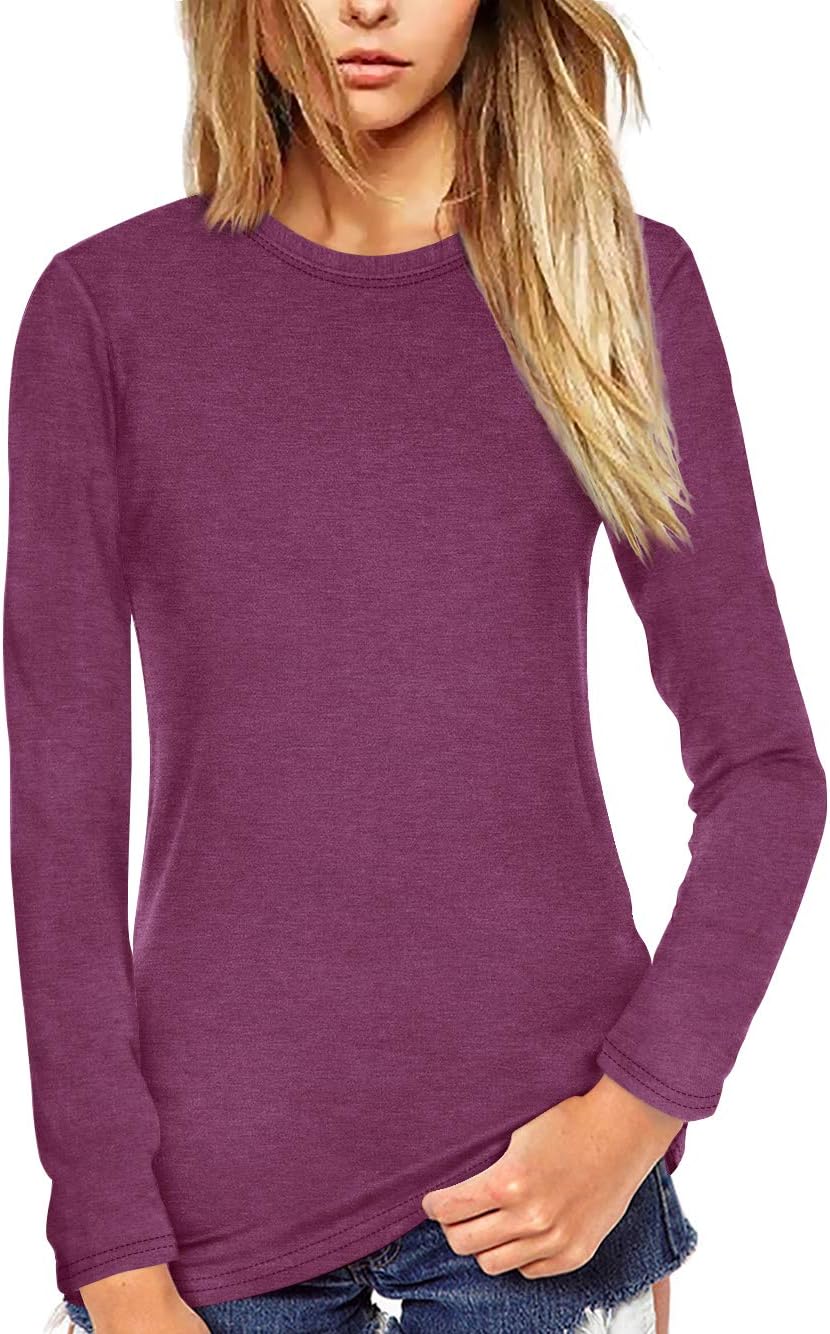 Beluring Women Shirt Short Sleeve Crew Neck Summer Soft Long TshirtsTee Tops Blouse