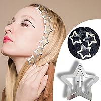 Vista 7 de 20 pinzas para el cabello de estrella, pinzas para el cabello de estrella plateada, pinzas para el cabello de estrella antideslizantes, pinzas