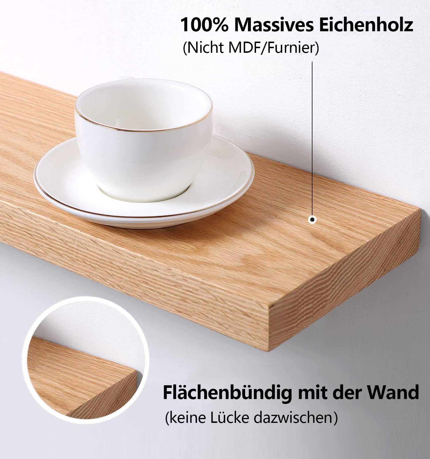 Gieanoo Oak Floating Shelf - Image 3