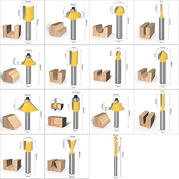 【即日発送】16π 未使用品　ルータービット Amazon | KEWAYO 15種 超硬ルータービットセット チップ