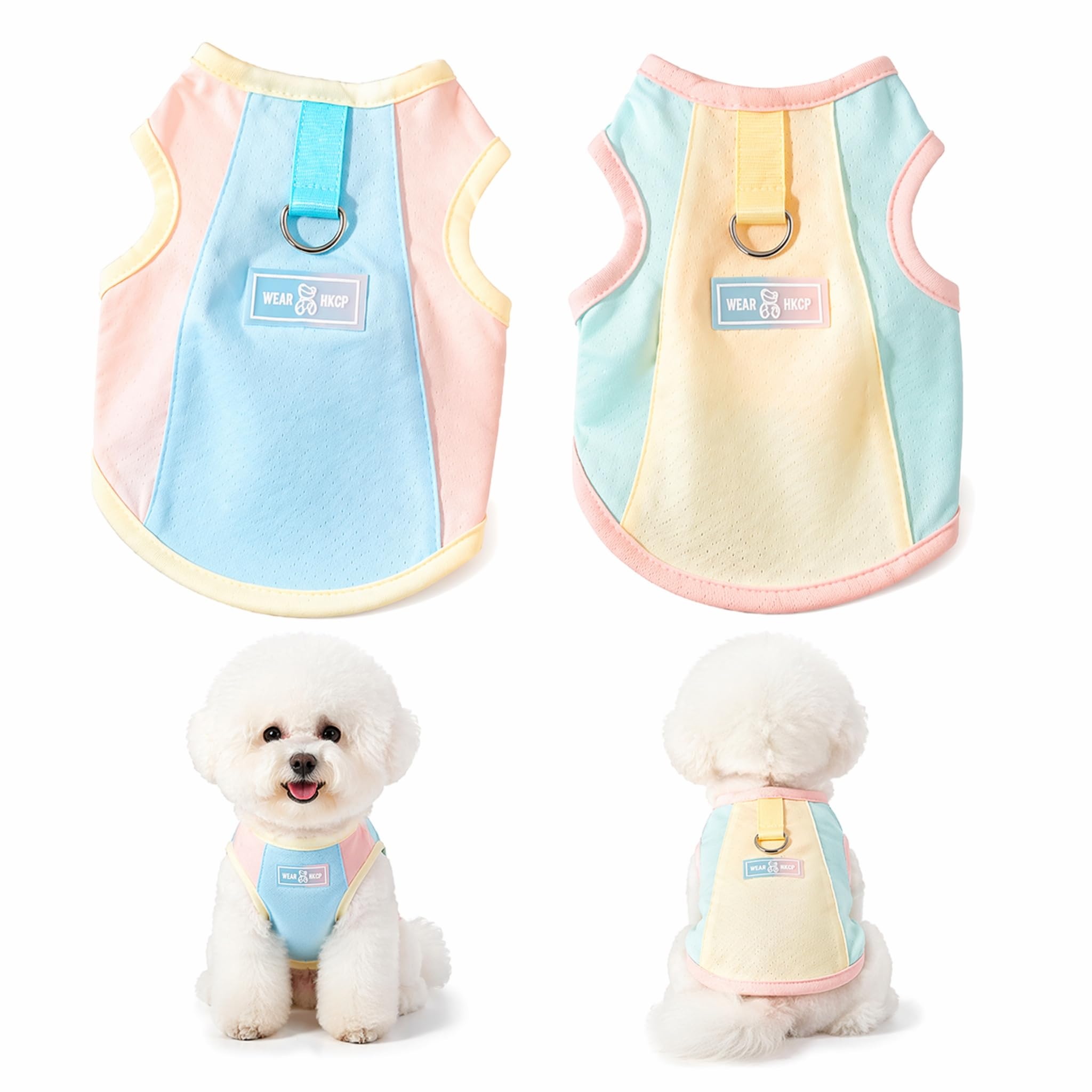 2 Pcs Dog Cooling Vest, Ice Silk Breathable Sunscreen Shirt for Outdoor
