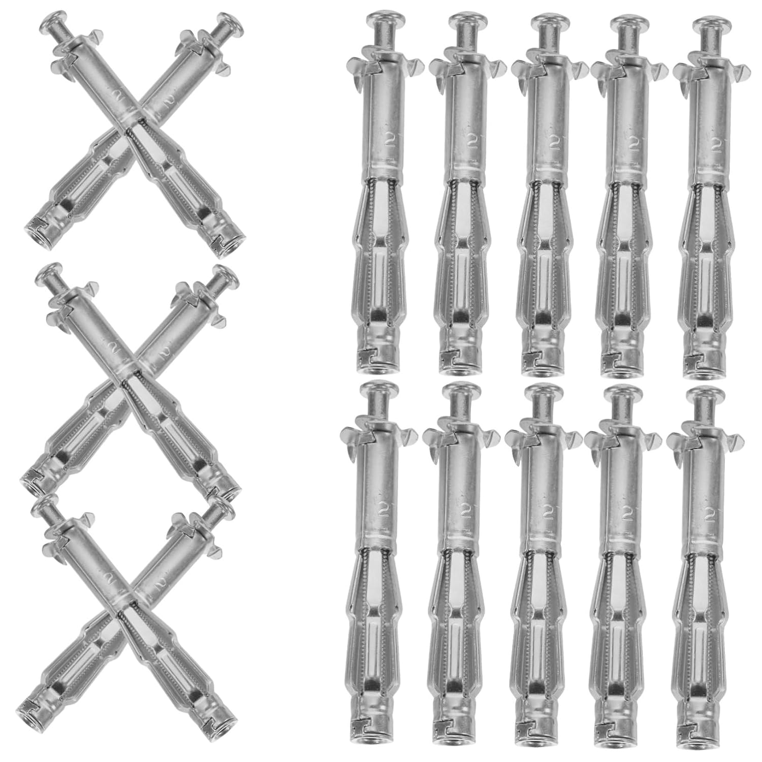 20 Sets Hollow Wall Anchor Bolts, Galvanized Carbon Steel Rust Resistant