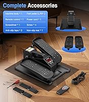 Vista 8 de Máquina elíptica portátil para debajo del escritorio con control remoto inalámbrico. 12 velocidades manuales y 3 automáticas. Ejercitador de piernas