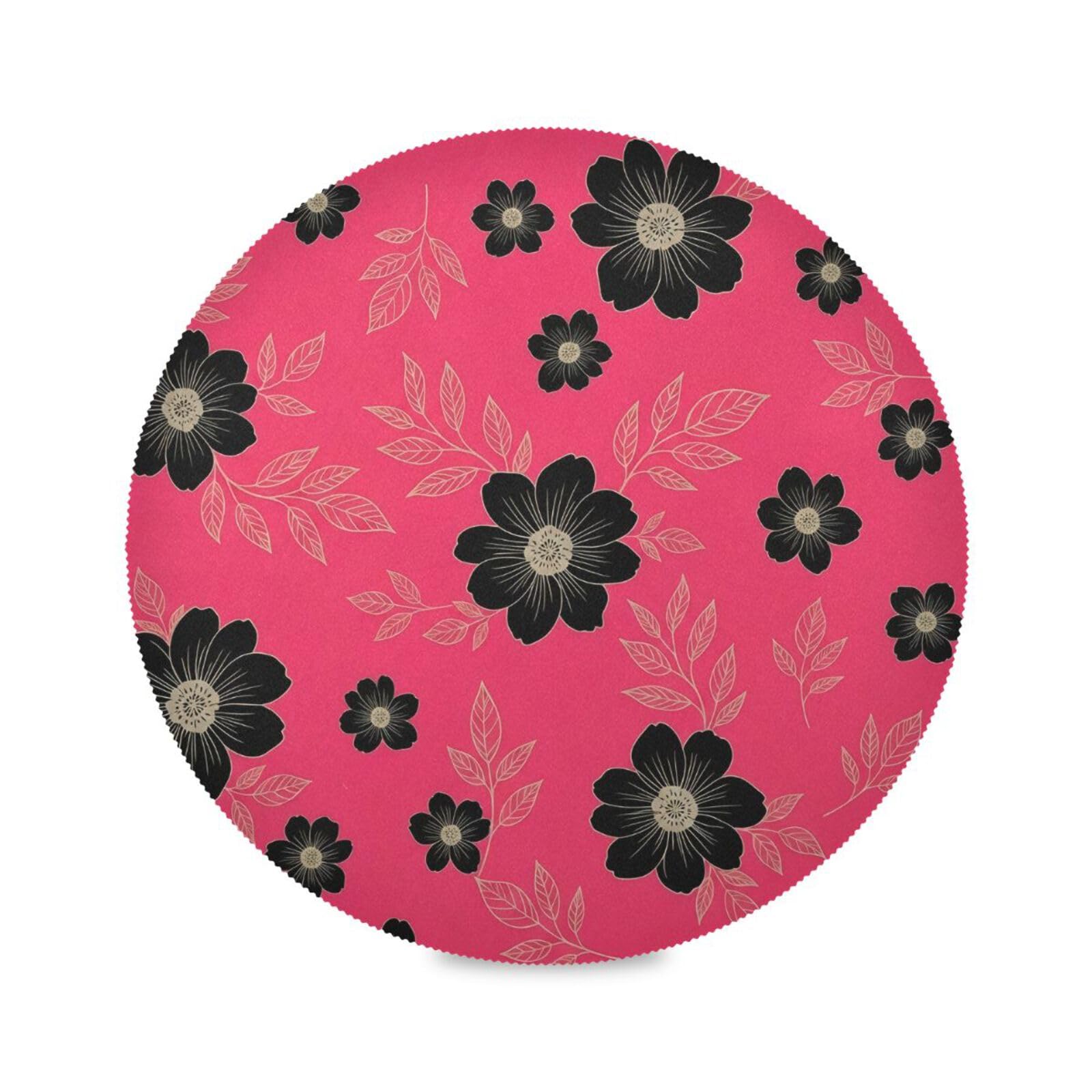Cgiub 39x39 cm Round Placemats Set of 4 Daisy Heat Resistant Non-Slip Place Mats Washable Decorative Table Mats for Kitchen Dining Table Holiday Party