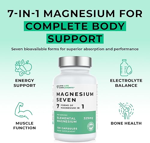 Miniatura 3 de Complejo de magnesio avanzado 7 formas de magnesio en una glicinato, orrotato, taurato, lactato, malato, citrato, surosomio 120 cápsulas de