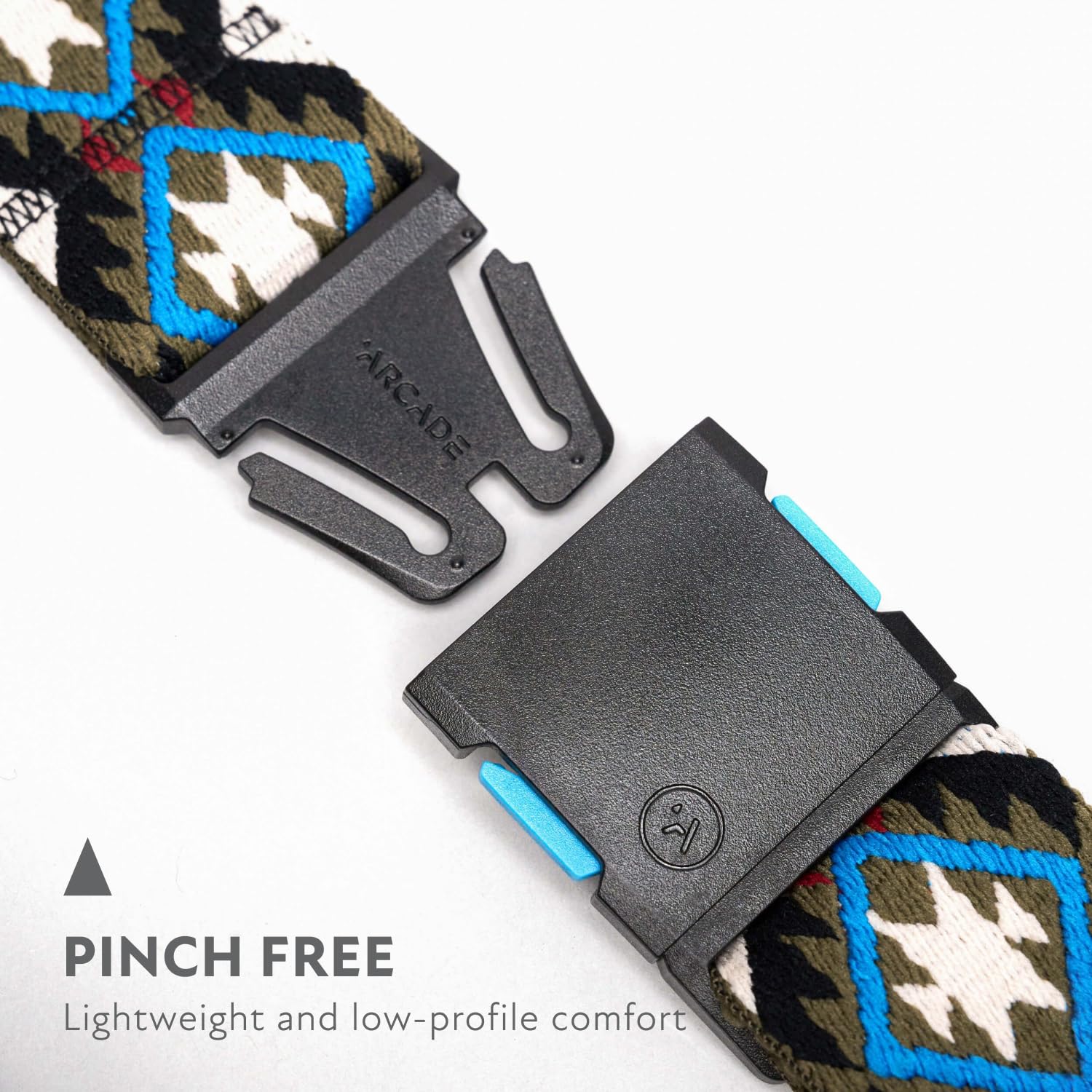 Arcade Belts A2 Twilight Unisex Adventure Belt: Heavy Duty Stretch, Metal Free Buckle, Oat/Turquoise