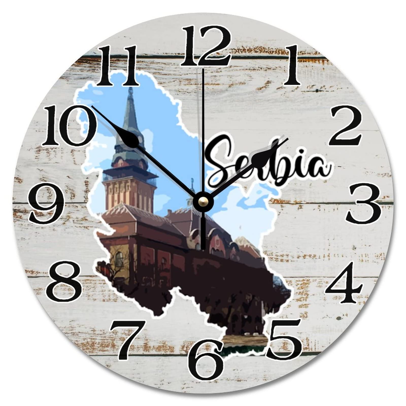 Horloge Serbie carte déco murale pour une ambiance salon de ferme