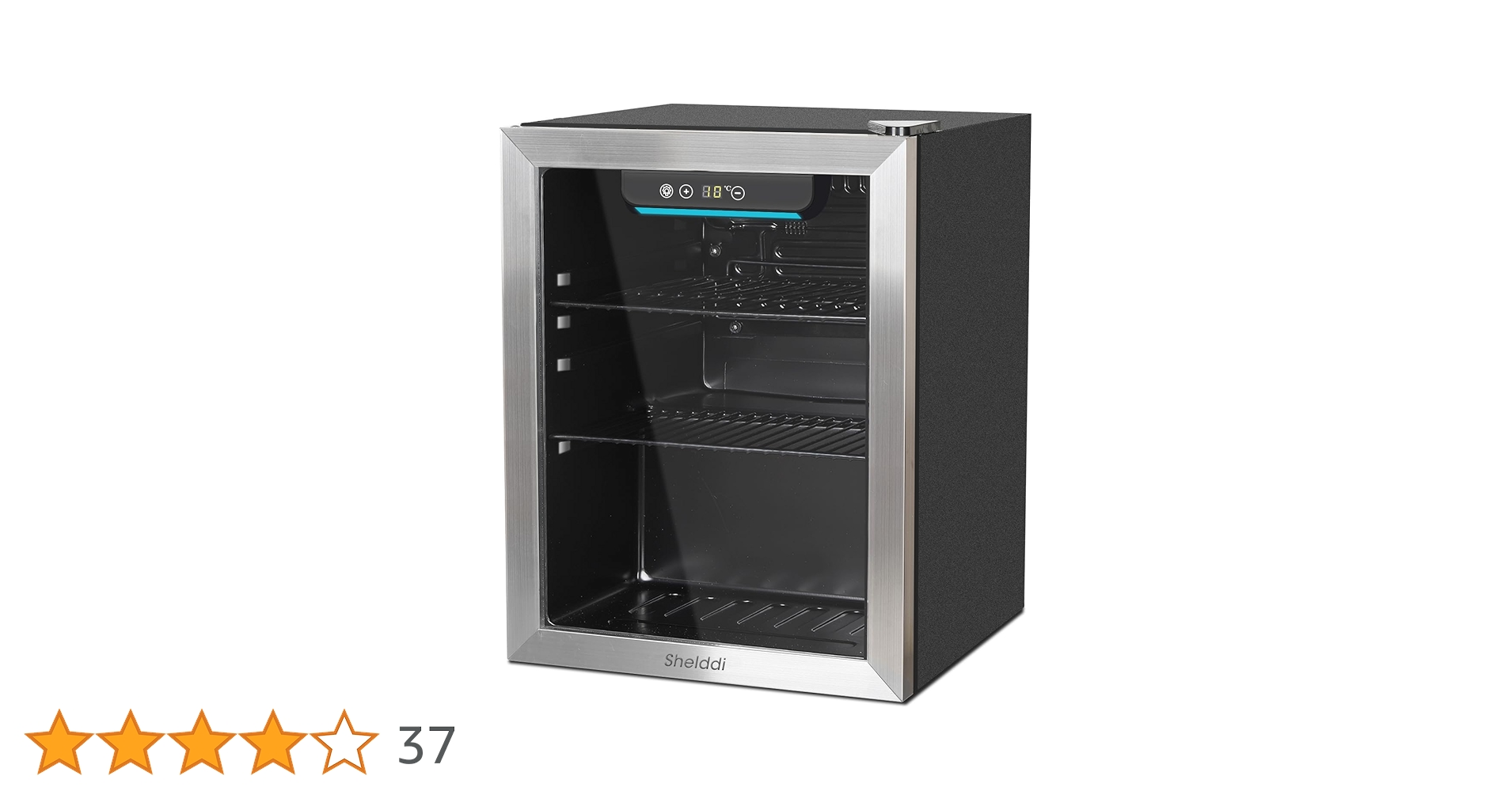 Amazon | Shelddi 冷蔵庫 48L 小型 コンプレッサー式 透明ガラス
