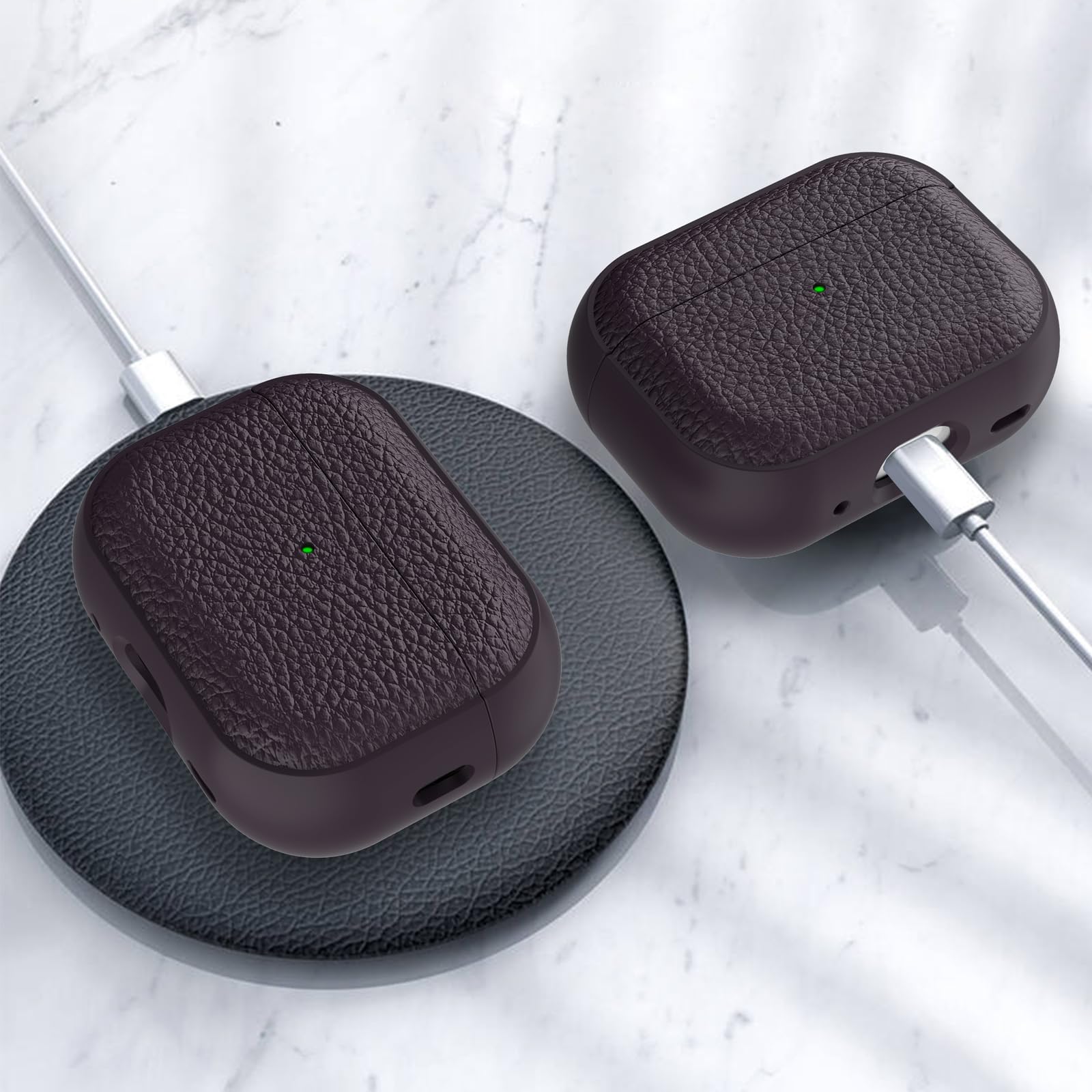 Custodia Per AirPods Pro 2 Con Kit Pulizia - Cover Protettiva, Cinturino, Design Pelle - Foto 5