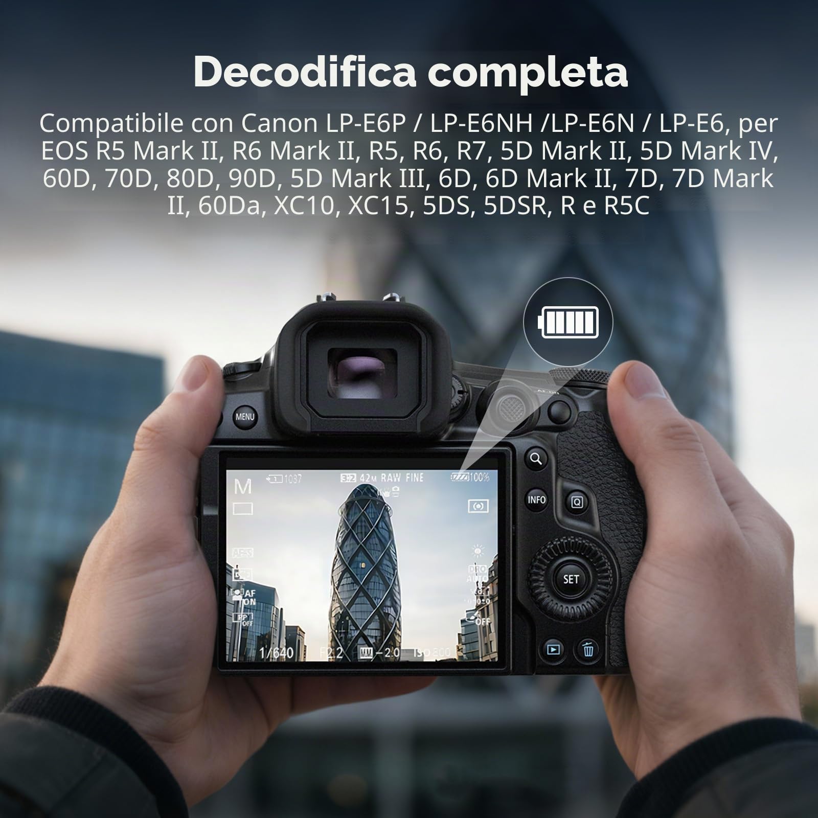 SMALLRIG Kit batteria per fotocamera per LP-E6P, doppia ricarica ad alta efficienza, per Canon LP-E6NH, LP-E6N, LP-E6, per EOS R5 Mark II, R6 Mark II, R5, R6, R7, 5D Mark II, 5D Mark IV, 60D- 5105