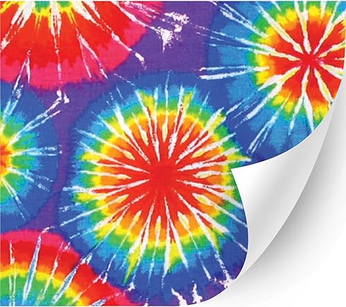 Miniatura 8 de HTV4U Vinilo adhesivo brillante con estampado de teñido anudado (rueda de teñido anudado azul, 13.5 pulgadas x 1 yarda), vinilo colorido, patrones