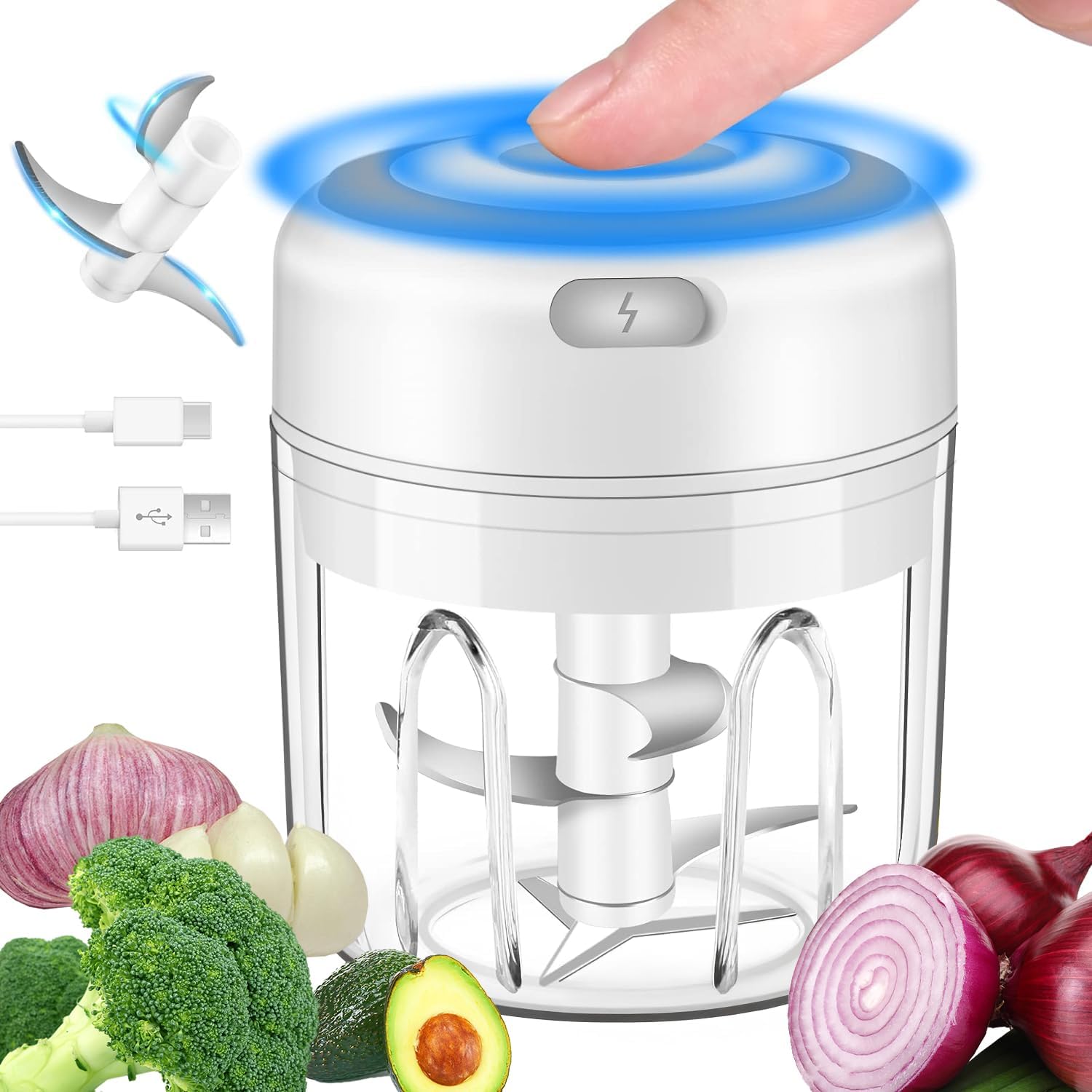 Mini Electric Garlic Chopper, Upgraded...