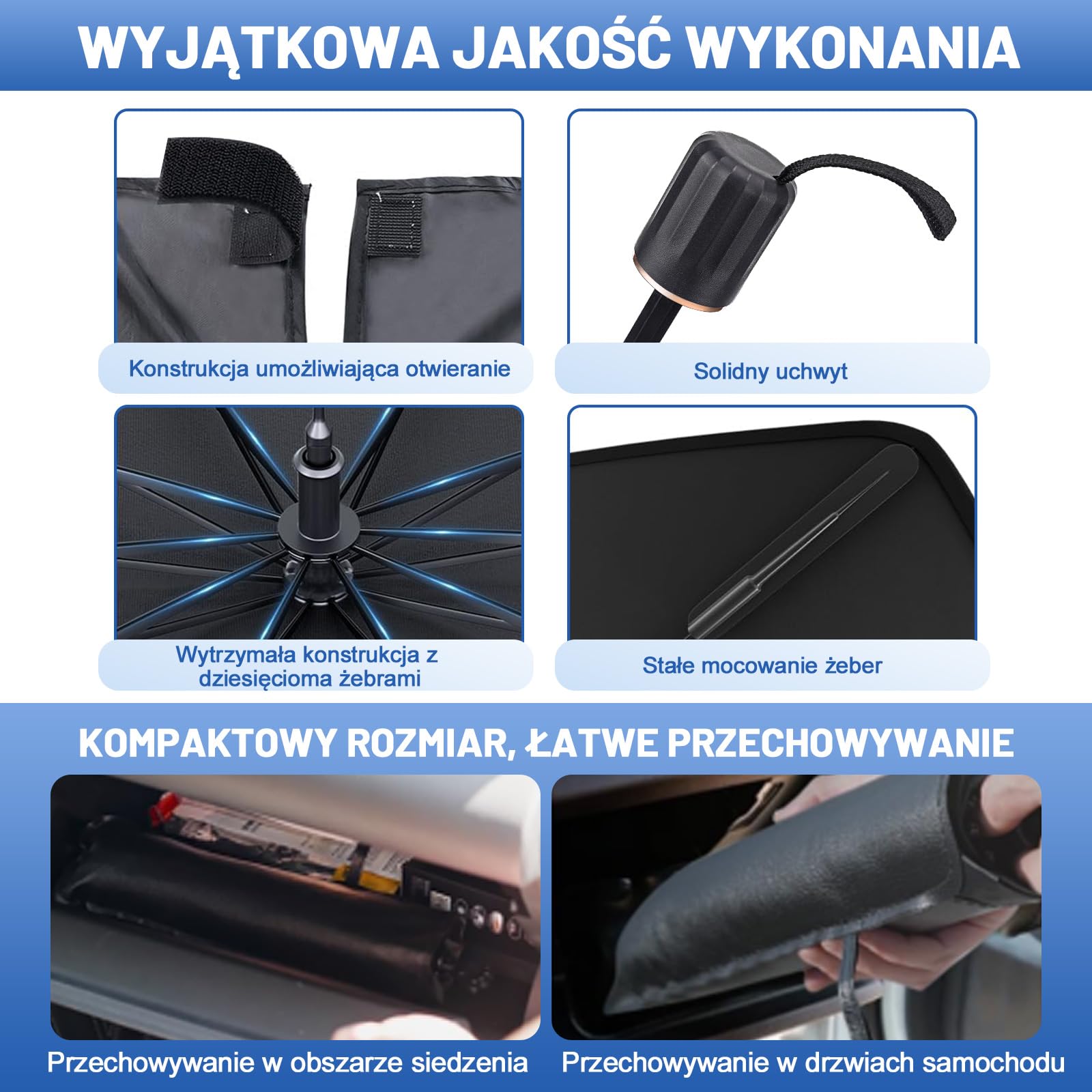 Osłona Przeciwsłoneczna Przednia Szyba Samochodowa, Osłona Przeciwsłoneczna Samochodu, 2025 Najnowsza Osłona Przeciwsłoneczna Przednia Składana, Blokuje Promienie UV