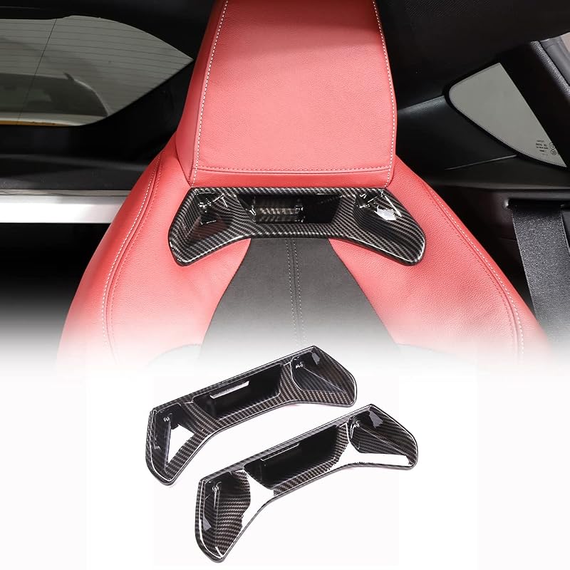 Capa de acabamento do encosto do banco para Toyota Supra GR A90 A91 MK5 2019–2026 preta, ABS, kit com 2 unidades