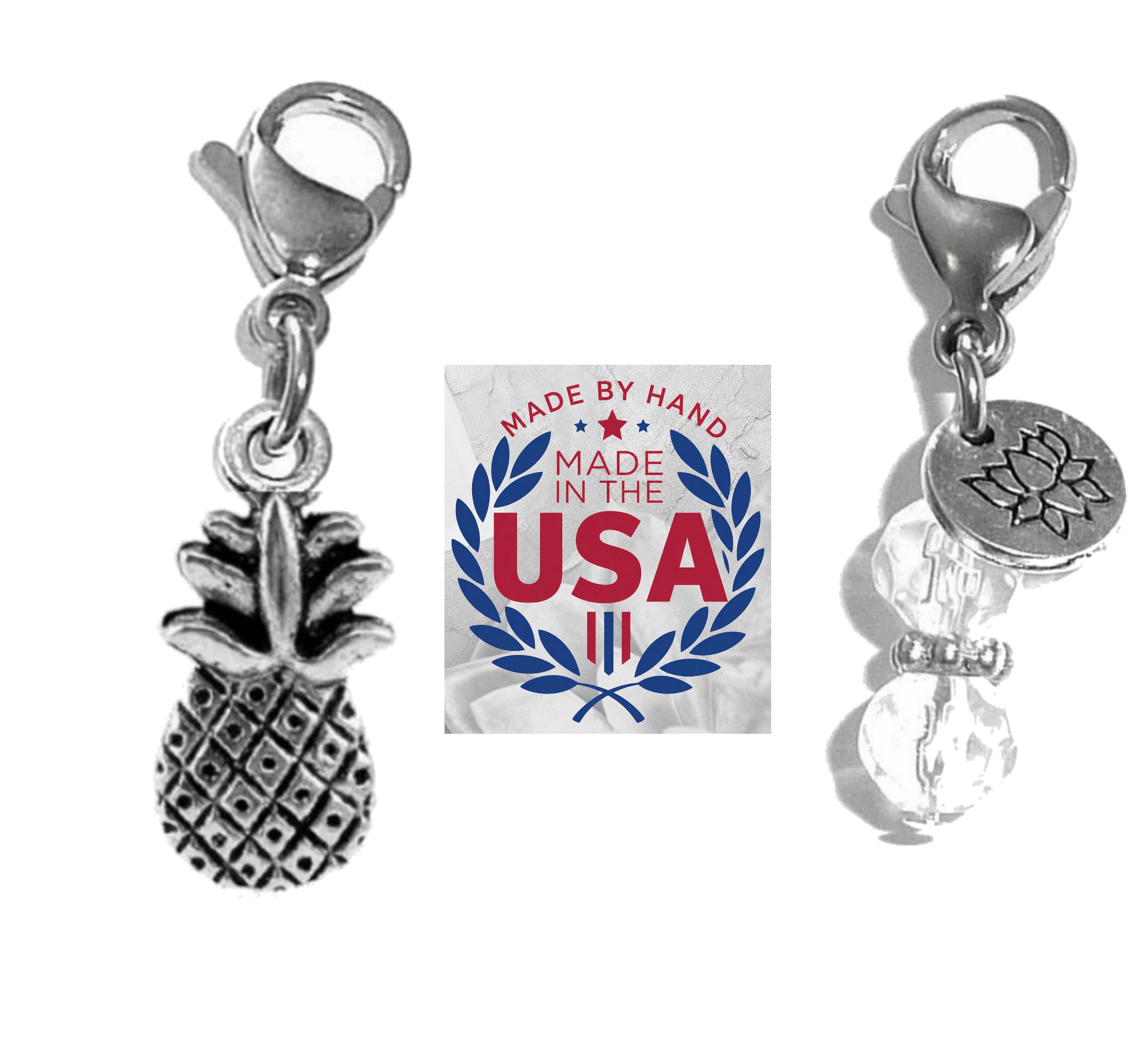 Hidden Hollow Beads Clip On Charm for Purse, Handbag, Keychain, Zipper Pull, Backpack, Jewelry Accessory, USA