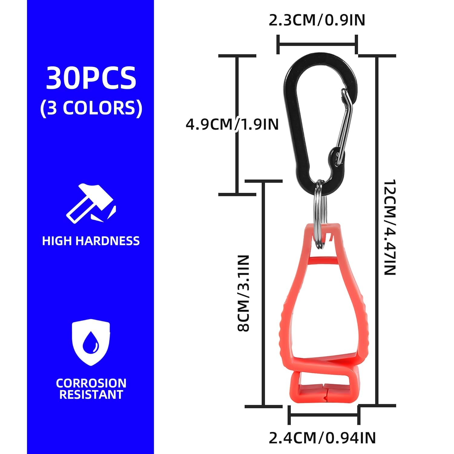 30 PCS Glove Clips for Work Glove Holders, Gloves Holder Clips Work Safety Clip Glove Keeper, Gloves Grabber Clips, Glove Belt Clip for Worker Construction