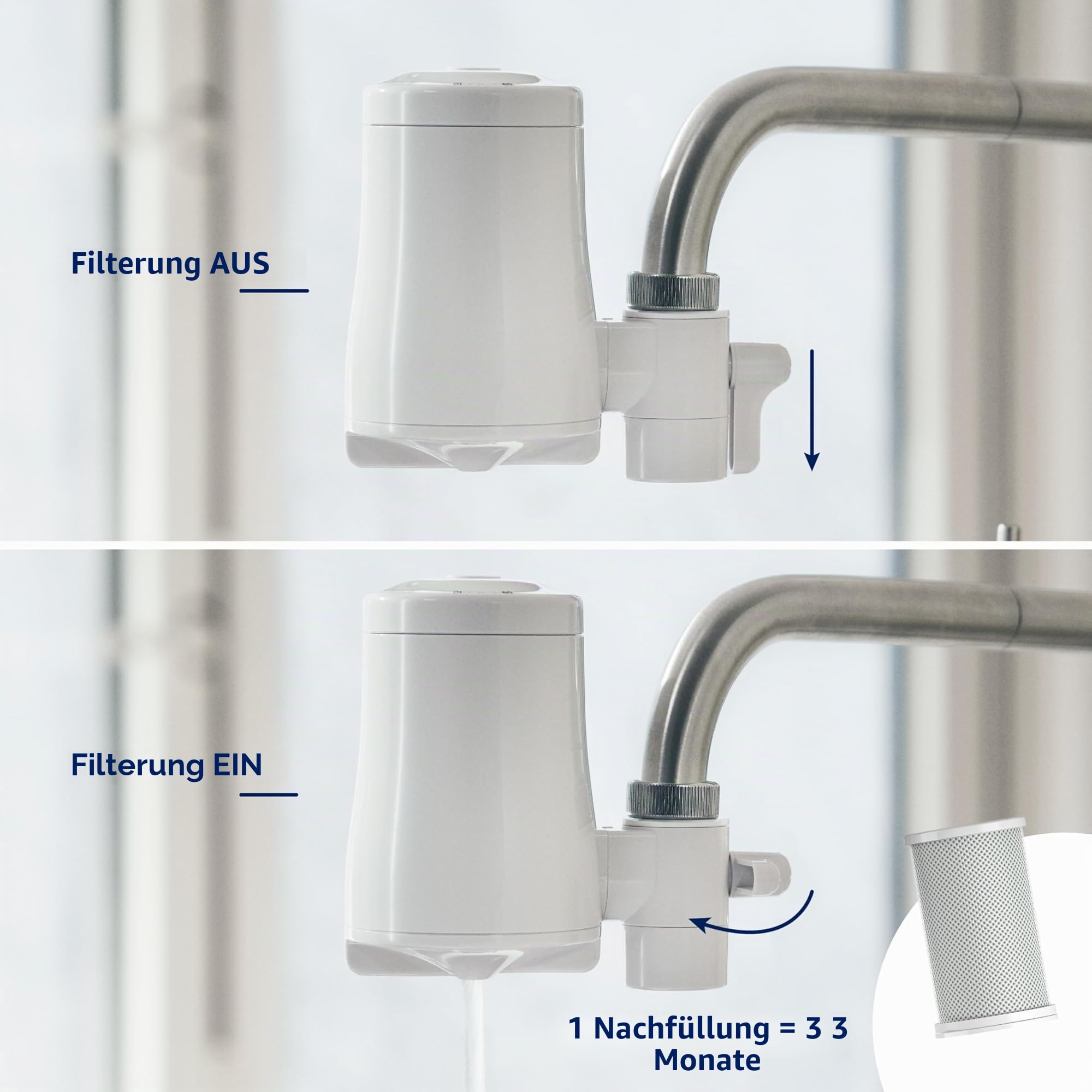 Tappwater EcoPro - Leitungswasserfilter, 5-stufiges Wasserfiltersystem mit Nanotechnologie, filtert über 100 Schadstoffe, darunter Chlor, Kalk und schlechten Geschmack.