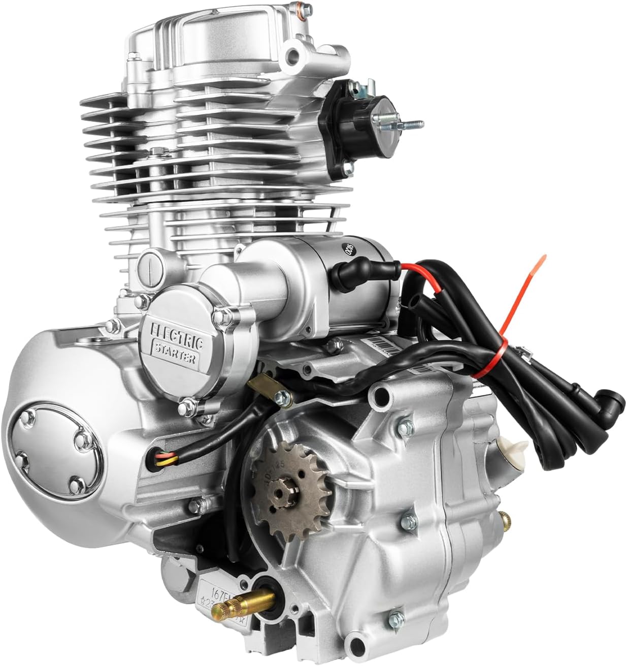 4-Stroke ATV Engine Motor, 200CC/250CC Air Cooling Single Cylinder 14HP Vertical Engine Motor Kit Electric Start 5-Speed Manual Transmission for Motorcycle ATV