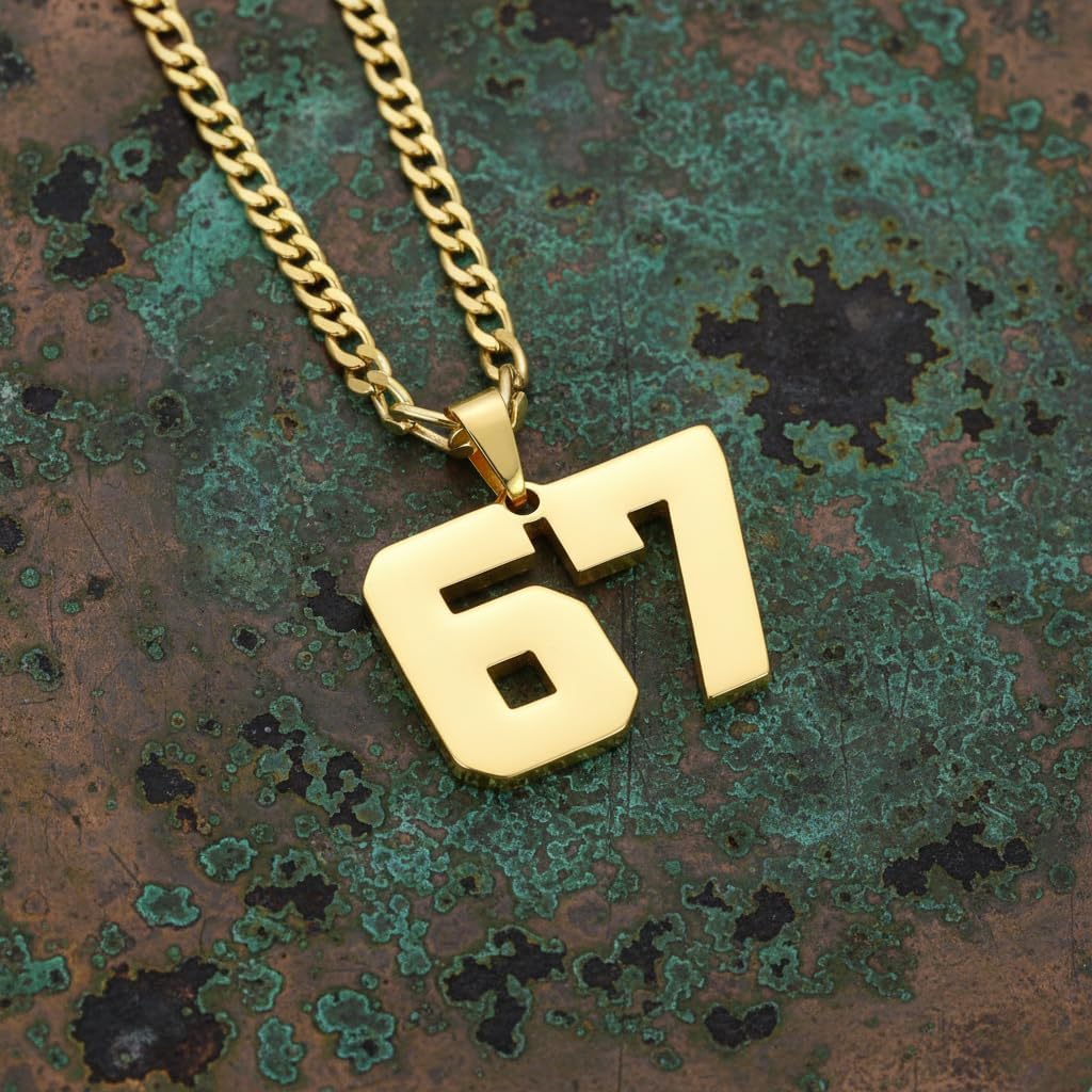 67 Necklace Basketball Soccer Baseball Team Number Pendant Inspirational Sport Necklaces Chunky Chain Football Jewelry Gift - Image 8