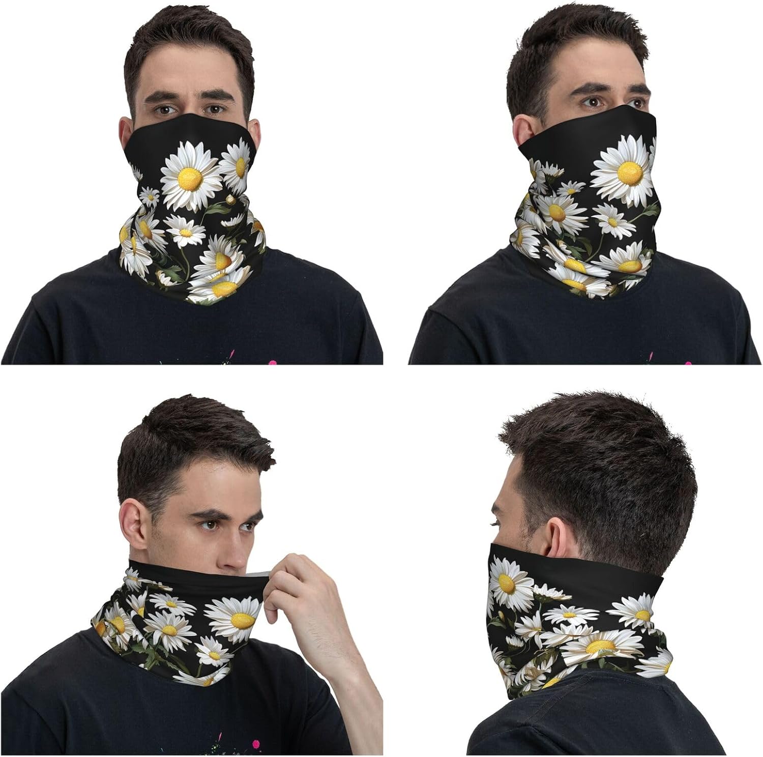 Cooling Neck Gaiter Daisy Face Mask Sun Protection Bandana Face Cover Outdoor Windproof Neck Scarf