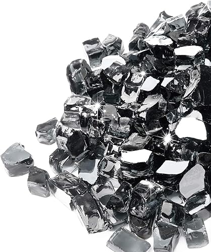 Miniatura 32 de GASPRO Vidrio transparente de 10 libras para mesa de hoguera, rocas de vidrio reflectante para chimenea de gas, precioso, 1/2 pulgada