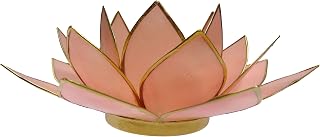 TRIMONTIUM Portavelas con Forma de flor de Loto de Tres Hojas, Color Rosa Pastel, 14 x 14 x 8 cm