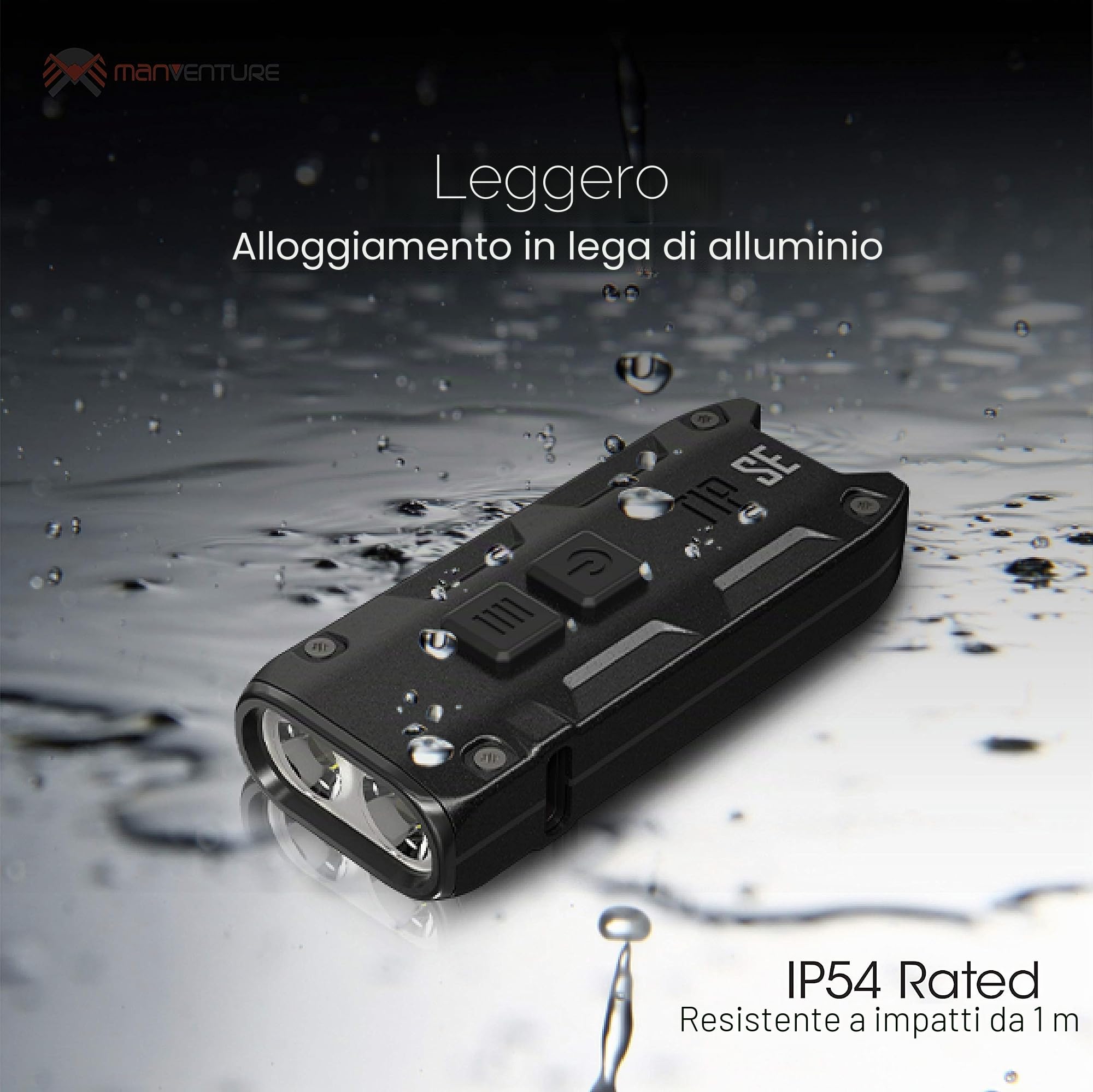 Nitecore TIP SE – Mini torcia tascabile – 700 lumen LED – Ricaricabile USB C – Torcia portachiavi – impermeabile IP54 con 4 modalità 26 grammi ([NERO])
