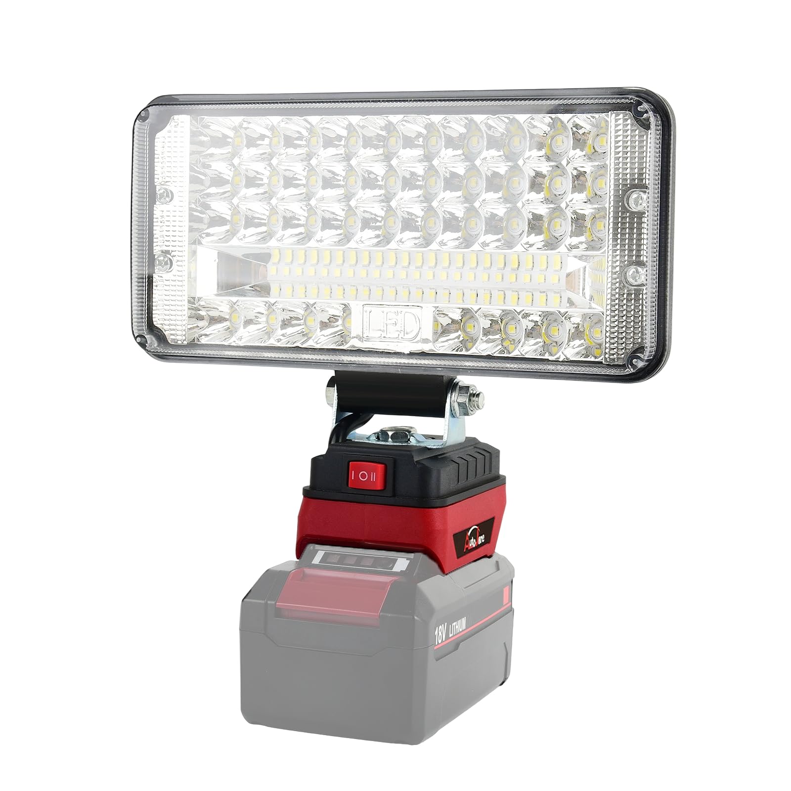 Akku Lampe Kompatibel mit Einhell 18V Batterie 90W Kabellose Led Arbeitsleuchte 7500LM Tragbares Flutlichter 2 Helligkeitseinstellungen Baustellen Lampe mit 2 USB-Aufladung (kein Akku)