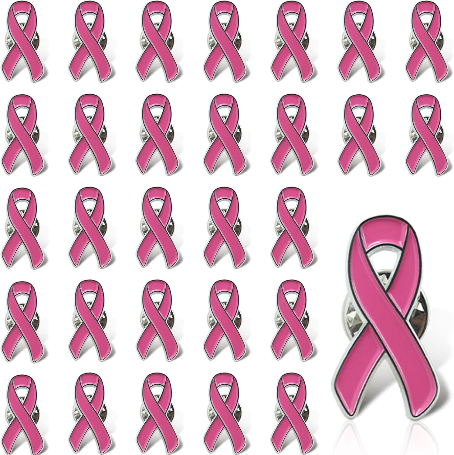10/30/50/100/200 pack Pink Ribbon Breast Cancer Awareness Lapel Pins