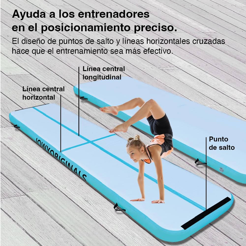 Colchoneta Airtrack Inflable con Bomba para Gimnasia, Yoga y Entrenamiento, Impermeable, Portátil