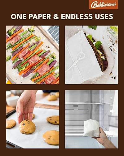 Miniatura 5 de Hojas de papel pergamino resistentes de 16 x 24 pulgadas, 100 piezas de papel pergamino precortado antiadherente completo para hornear, cocinar,
