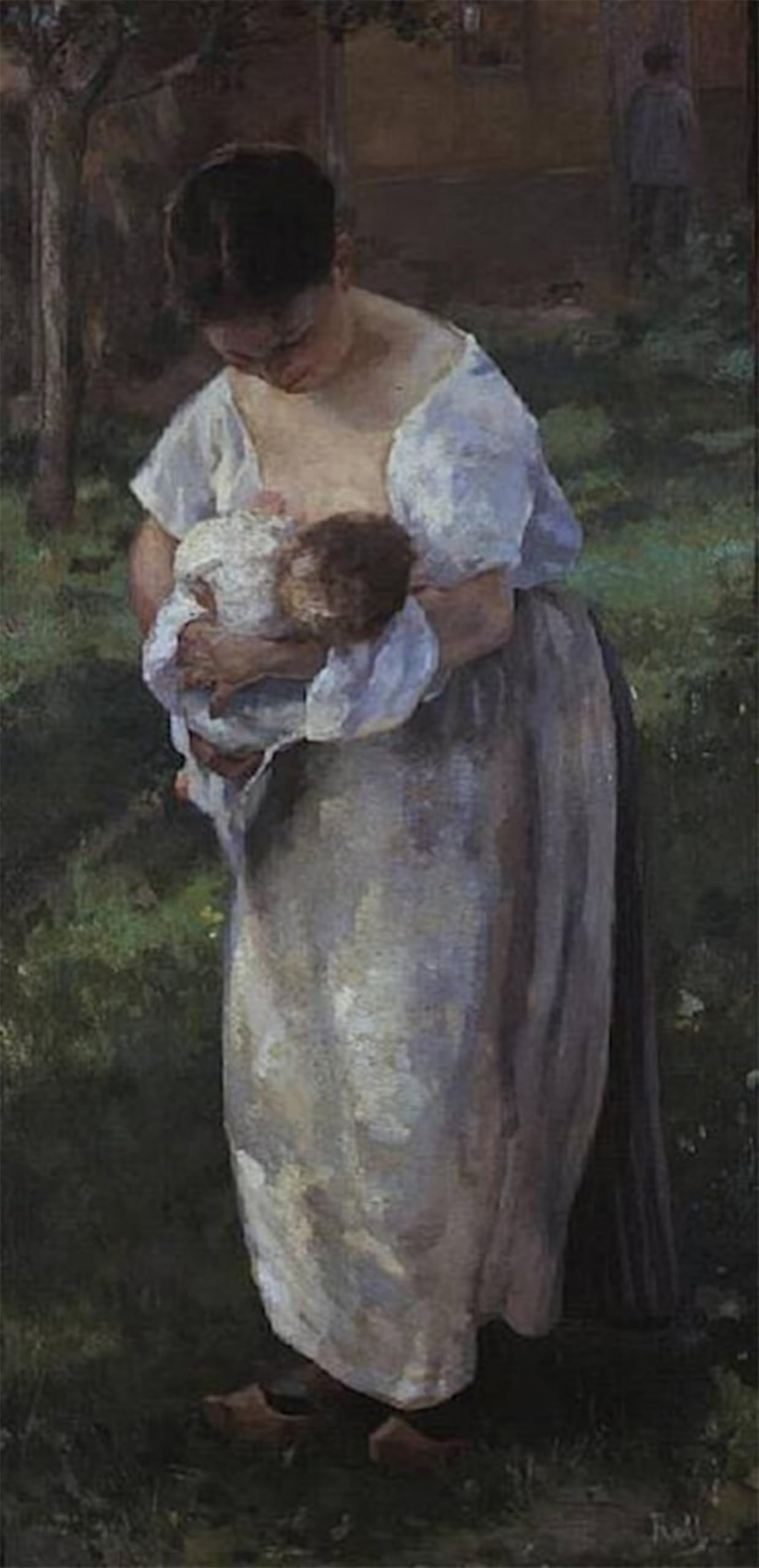 SERENDIPITP Retro Picture Poster Wall Art Pictures Painting the Wet Nurse by Alfred Roll Wall Art Canvas Print for Wall Decor 60x90cm