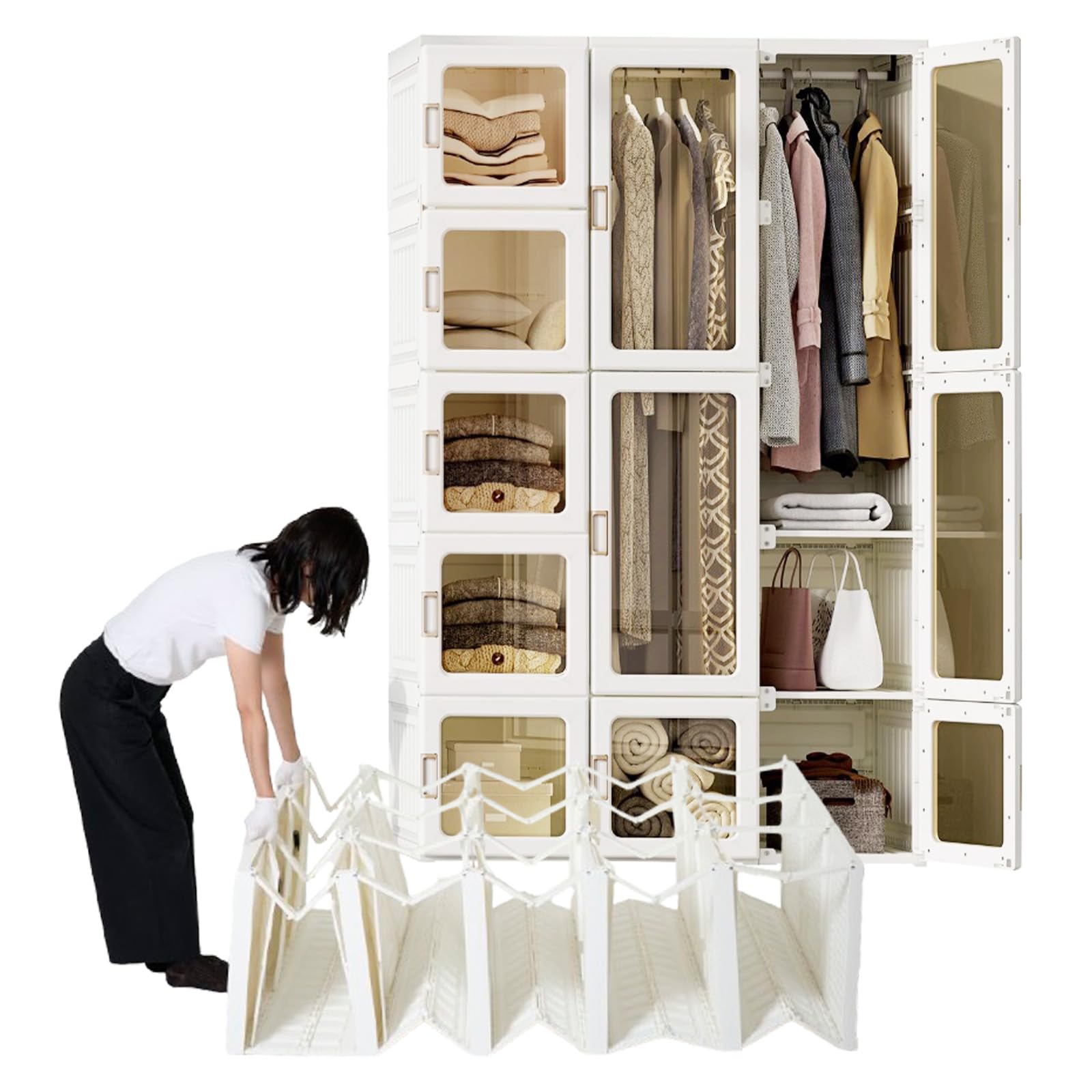 Amazon｜[LINOLUNA]【日本企画】折りたたみ式 ワードローブ 組立簡単